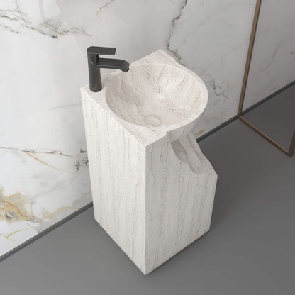 Medunjess 15.9''x34.1'' Obelisk Pedestal Basin