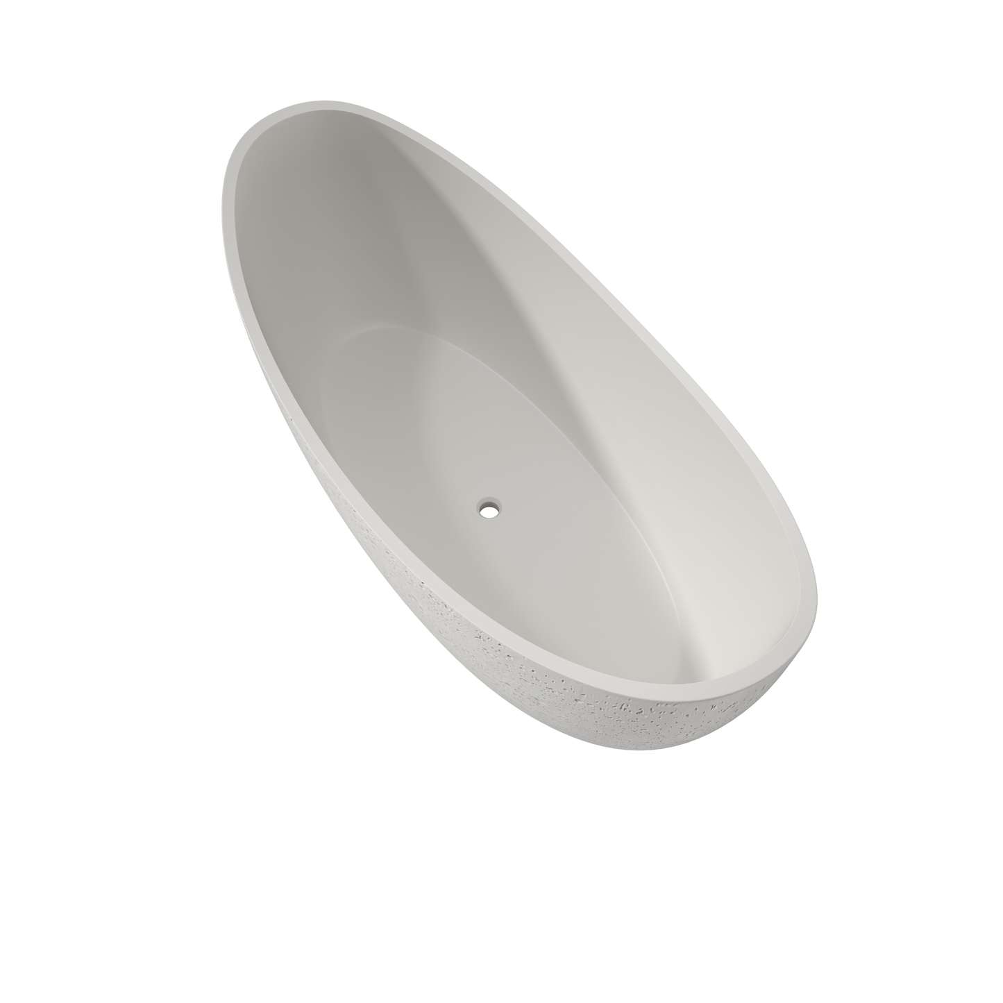 Medunjess 73" Luxury Artificial Stone Travertine Freestanding Bathtub in Linen