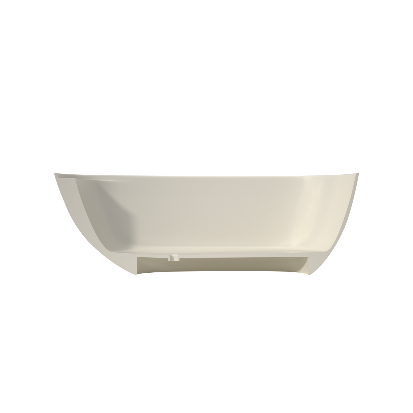 Medunjess 67" Travertine Stone Solid Surface Freestanding Bathtub Stone-Texture Soaking Tub