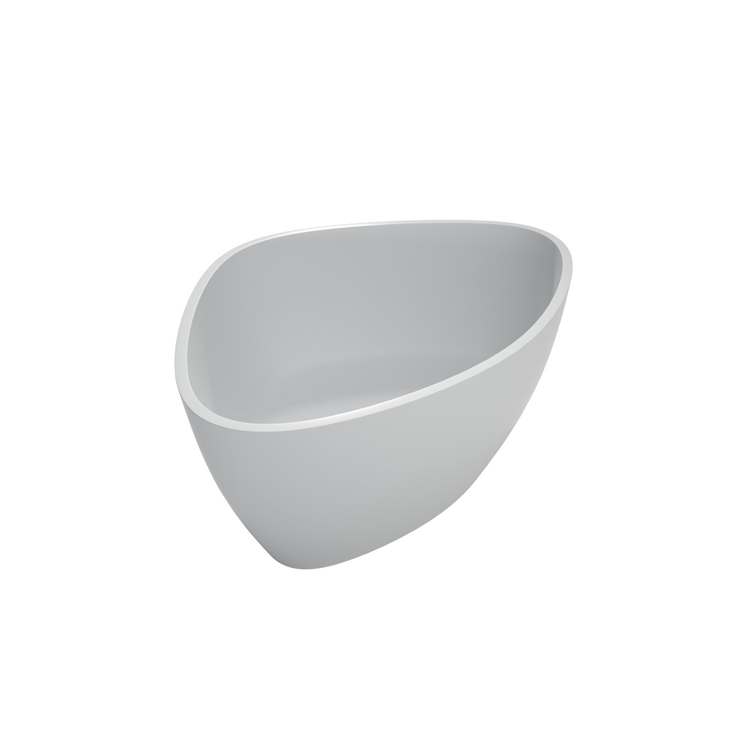 Medunjess 55" Triangular Solid Surface Artificial Stone Soaking Tub with Overflow