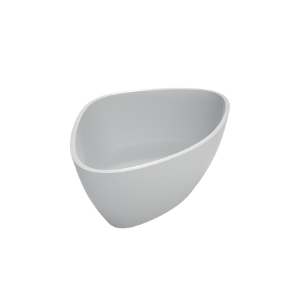 Medunjess 55" Triangular Solid Surface Artificial Stone Soaking Tub with Overflow