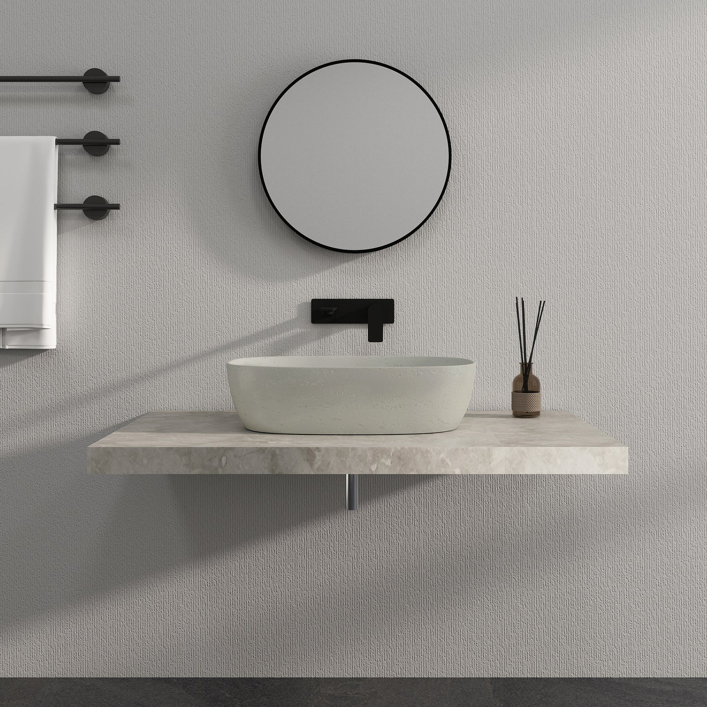 Medunjess 23'' Luna Oval Solid Surface Vessel Sink