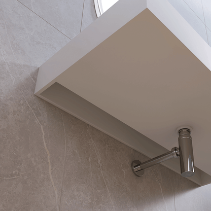 Medunjess 39'' Floatis Wall Mounted Bathroom Sink Solid Surface Sink