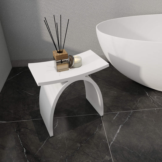 Medunjess Freestanding Shower Seat Solid Surface Shower Stool