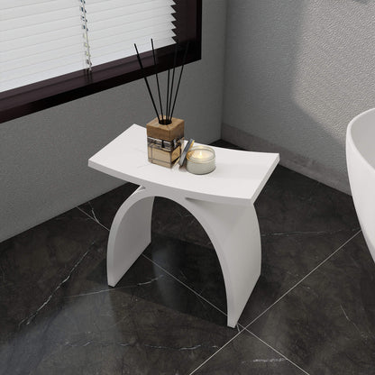 Medunjess Freestanding Shower Seat Solid Surface Shower Stool