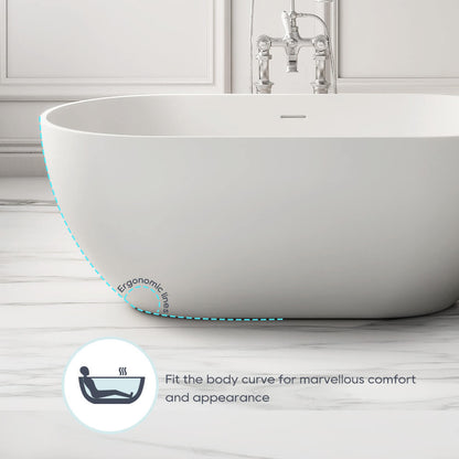 Medunjess 59''Freestanding immersion solid surface bathtubs