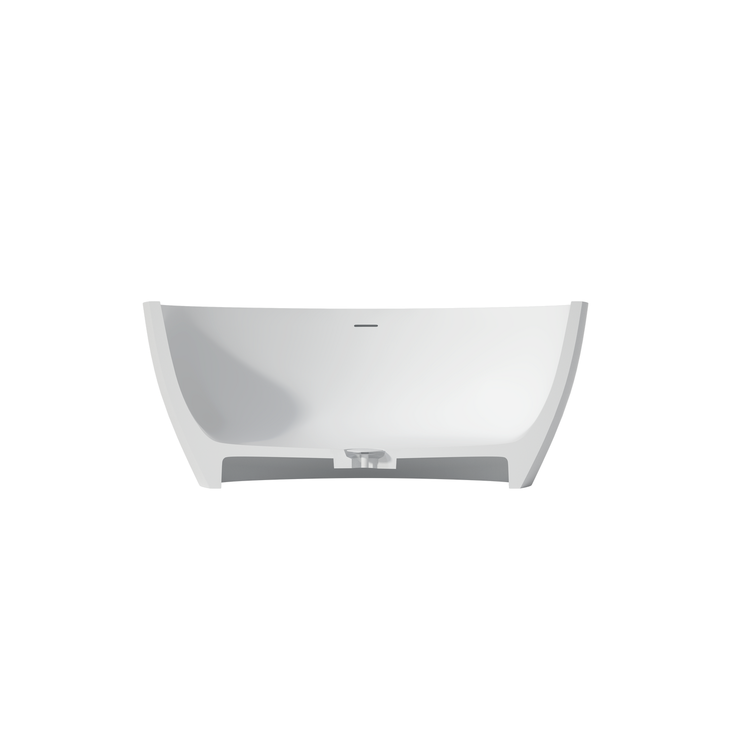 Medunjess 55" Triangular Solid Surface Artificial Stone Soaking Tub with Overflow
