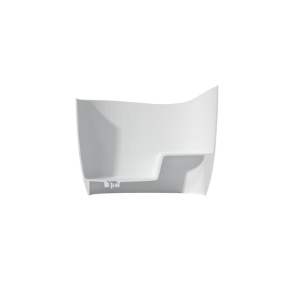 Medunjess 47" Japanese Soaking Tub Matte White Artificial Stone Soaking Tub with Built-in Seat (No Overflow)