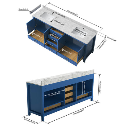 Medunjess 84'' Grid Bathroom Vanities With Double Sink