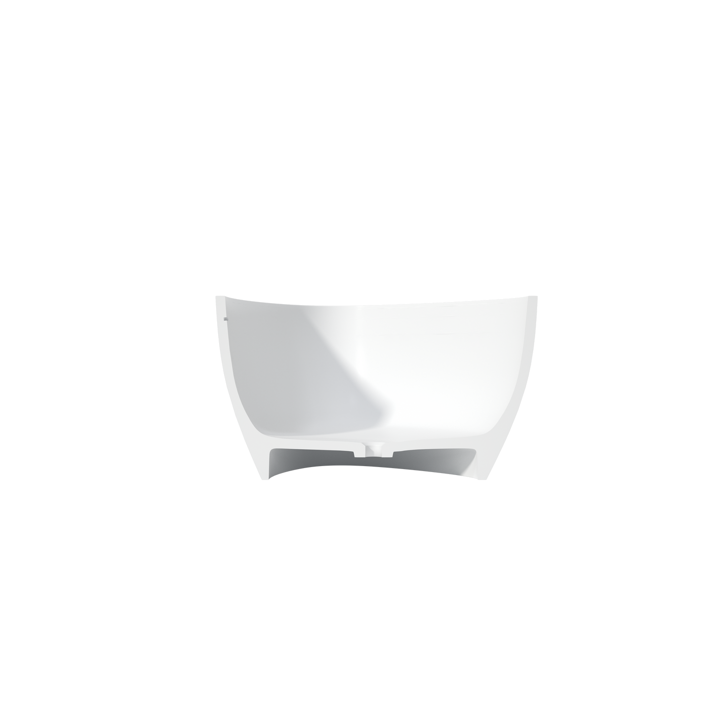 Medunjess 55" Triangular Solid Surface Artificial Stone Soaking Tub with Overflow