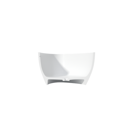 Medunjess 55" Triangular Solid Surface Artificial Stone Soaking Tub with Overflow