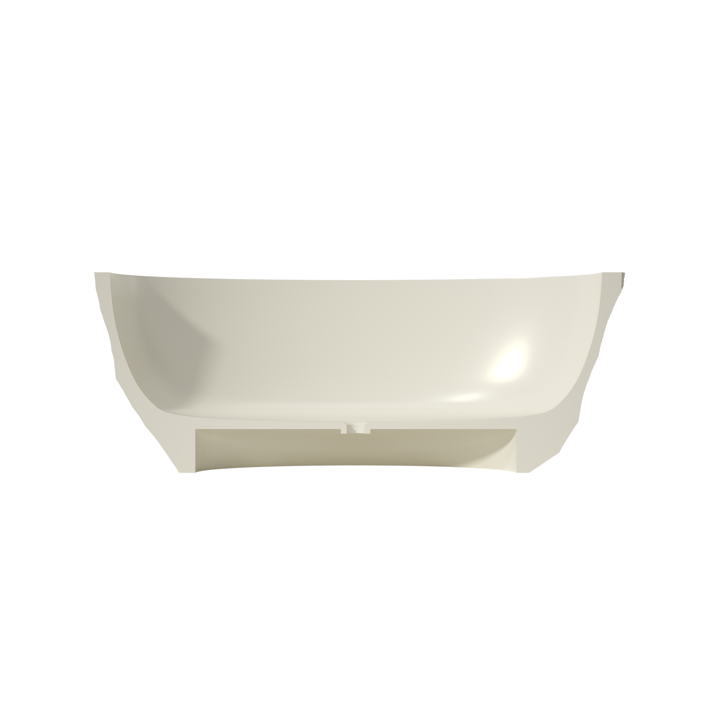 Medunjess 67.5" Raw Travertine-Style Solid Surface Deep Soaking Tub Freestanding Bathtub