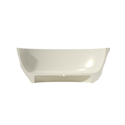 Medunjess 67.5" Raw Travertine-Style Solid Surface Deep Soaking Tub Freestanding Bathtub