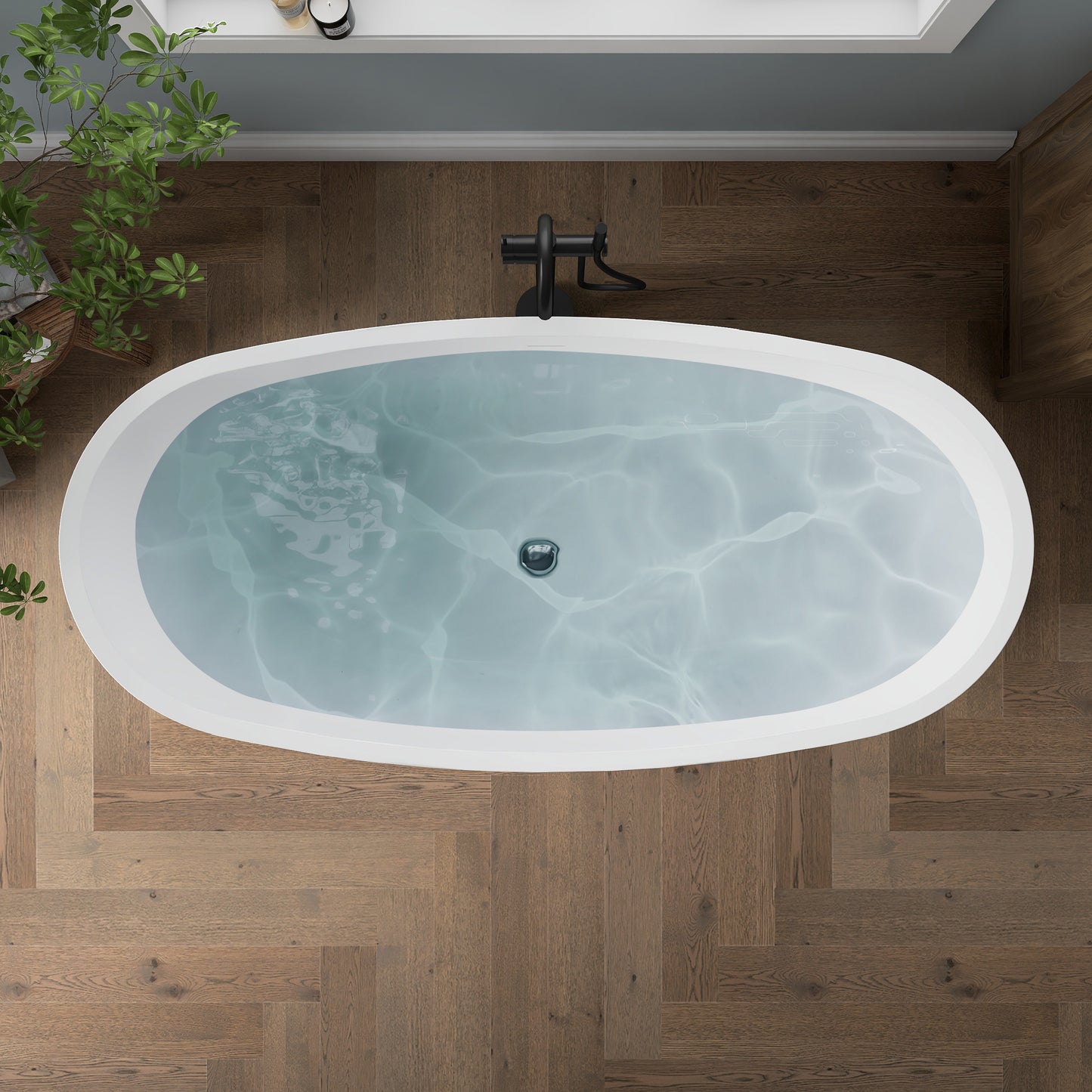 Medunjess 66'' Amis Freestanding Acrylic Tub Deep Soaking Bathtub