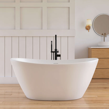 Medunjess 59'' Obelisk Freestanding Bathtub Solid Surface Stone