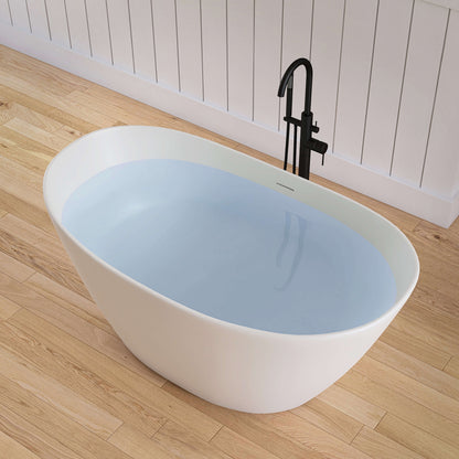 Medunjess 59'' Obelisk Freestanding Bathtub Solid Surface Stone
