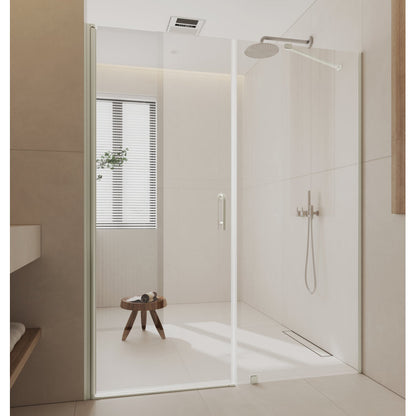Medunjess DU72-06BN 72In.H Frameless Glass Shower Door With Clear Tempered