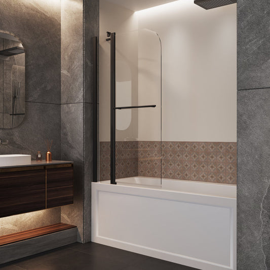 Medunjess DU34-08B 34" W x 58" H Hinged Frameless Bathtub Door