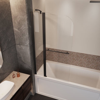 Medunjess DU34-08B 34" W x 58" H Hinged Frameless Bathtub Door
