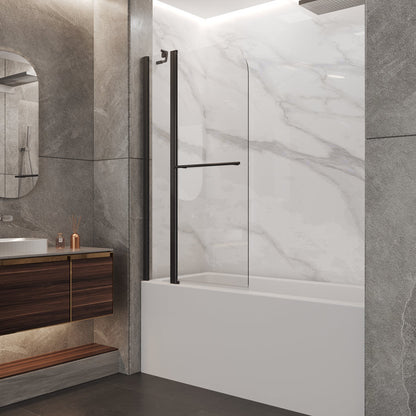 Medunjess DU34-08B 34" W x 58" H Hinged Frameless Bathtub Door