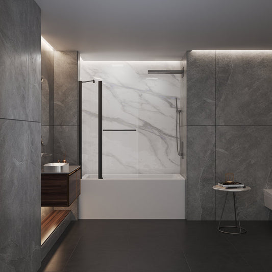 Medunjess DU36-08B 36" W x 58" H Hinged Frameless Tub Door