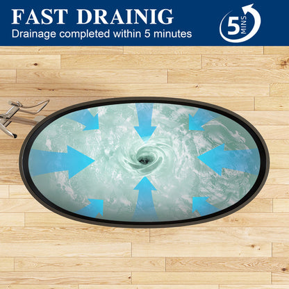 Medunjess 55'' Freestanding Tub Solid Surface Freestanding Soaking Bathtub