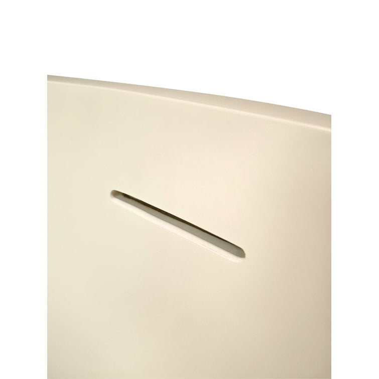 Medunjess Creamy 65'' Freestanding Bathtub Solid Surface Stone Resin Soaking Tub