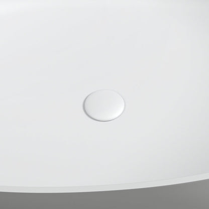 Medunjess 63" Wavy Freestanding Tub Solid Surface Freestadning Stone Resin Soaking Bathtub