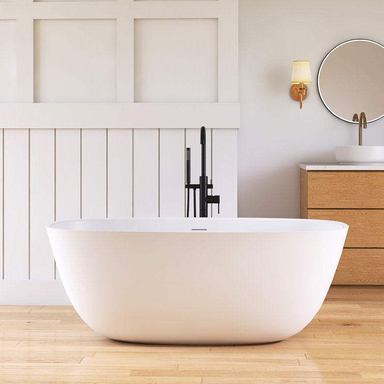 Medunjess 59.06'' x 29.53'' Freestanding Soaking Solid Surface Bathtub