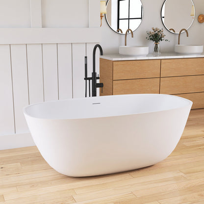Medunjess 59.06'' x 29.53'' Freestanding Soaking Solid Surface Bathtub
