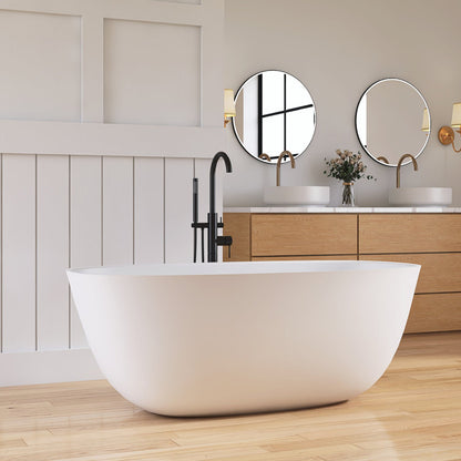 Medunjess 59.06'' x 29.53'' Freestanding Soaking Solid Surface Bathtub