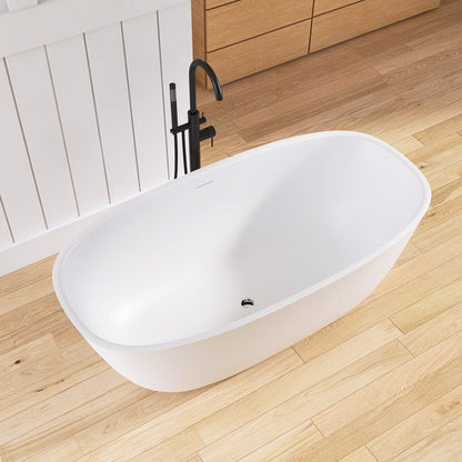 Medunjess 59.06'' x 29.53'' Freestanding Soaking Solid Surface Bathtub