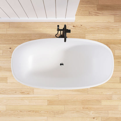 Medunjess 59.06'' x 29.53'' Freestanding Soaking Solid Surface Bathtub