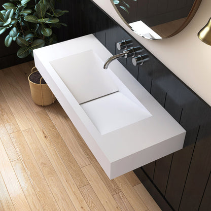 MEDUNJESS 19.69'' Solid Surface Rectangular Bathroom Sink