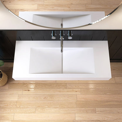 MEDUNJESS 19.69'' Solid Surface Rectangular Bathroom Sink