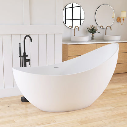Medunjess 67'' x 31.5'' Freestanding Soaking Solid Surface Bathtub