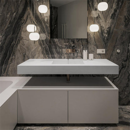 Medunjess 47'' Wall Mount Bathroom Sink Solid Surface Bathroom Sink in White