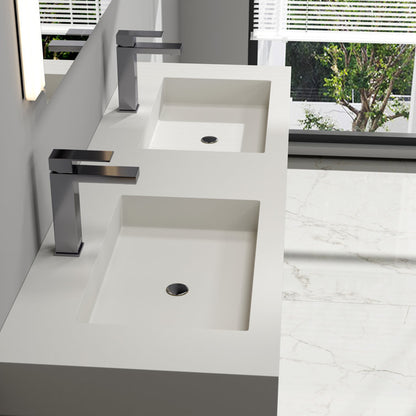 Medunjess 59'' Wall Mounted Bathroom Sink Solid Surface Double sink