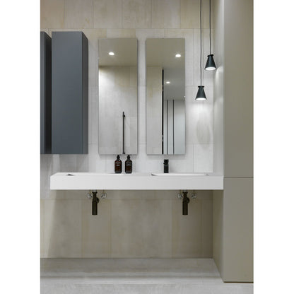 Medunjess 59'' Wall Mounted Bathroom Sink Solid Surface Double sink