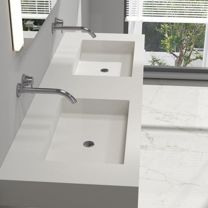 Medunjess 59'' Wall Mounted Bathroom Sink Solid Surface Double sink