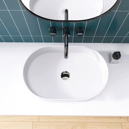 Medunjess 23'' Oval Bathroom Sink Solid Surface Vessel Sink