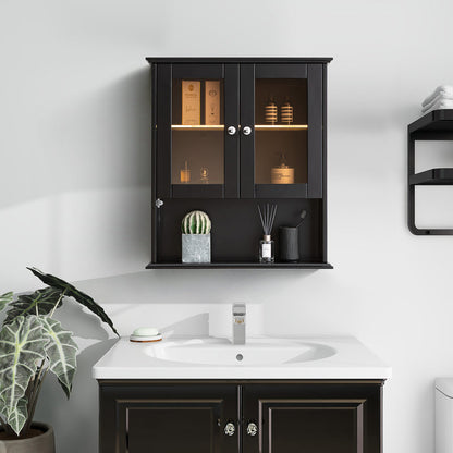 Medunjess 26 in. W x 30 in. H Bathroom Storage Wall Cabinet Fully Assembled with Sensor Light