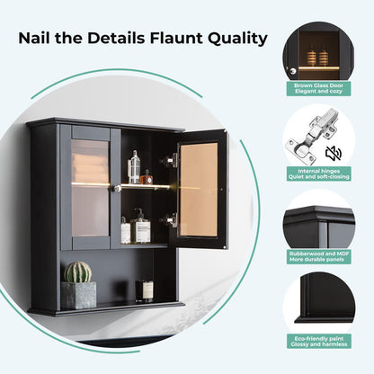 Medunjess 26 in. W x 30 in. H Bathroom Storage Wall Cabinet Fully Assembled with Sensor Light
