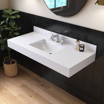 Medunjess 49'' Bathroom Vanity Top with Backsplash Wall Mounted Bathroom Sink