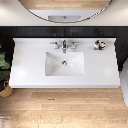 Medunjess 49'' Bathroom Vanity Top with Backsplash Wall Mounted Bathroom Sink