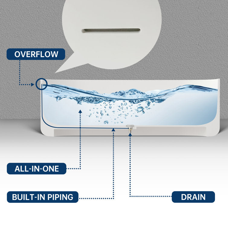 Medunjess 67'' Freestanding Tub Solid Surface Freestanding Soaking Bathtub