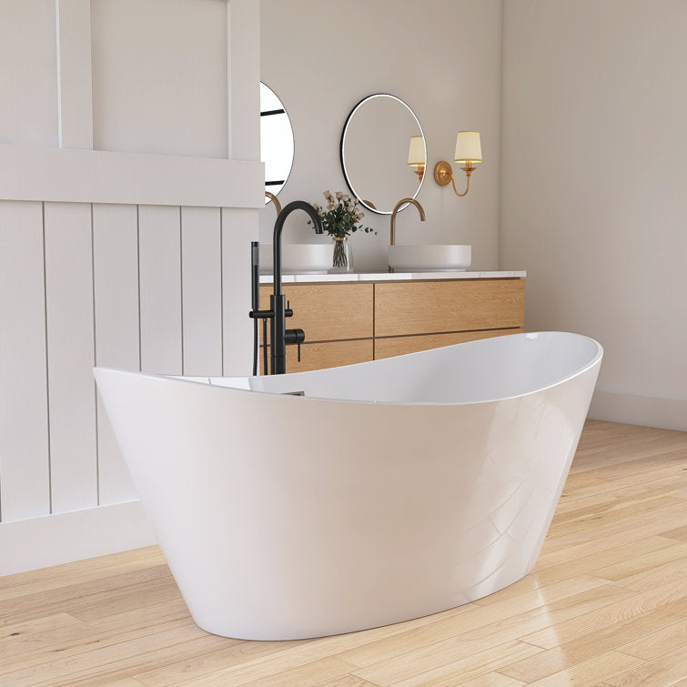 Medunjess 66.93'' x 31.5'' Freestanding Soaking Acrylic Bathtub