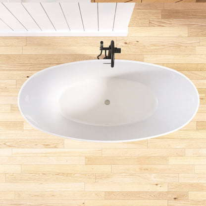 Medunjess 66.93'' x 31.5'' Freestanding Soaking Acrylic Bathtub