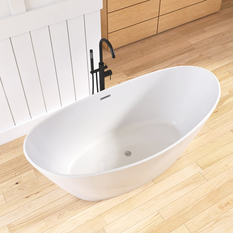 Medunjess 66.93'' x 31.5'' Freestanding Soaking Acrylic Bathtub