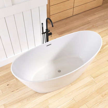 Medunjess 66.93'' x 31.5'' Freestanding Soaking Acrylic Bathtub